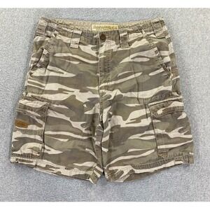 Cabela's Cargo Shorts Men 34 Camo Rip Stop Outdoors Hiking Workwear Pockets